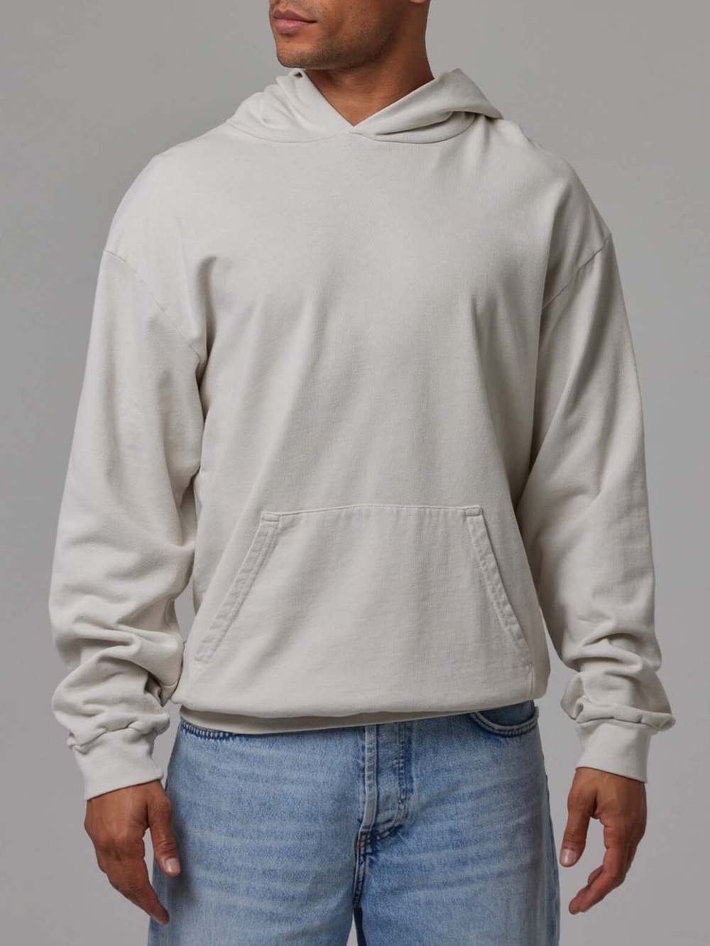 Talentless Simple Lightweight Hoodie Cement Cotton Men’s Large